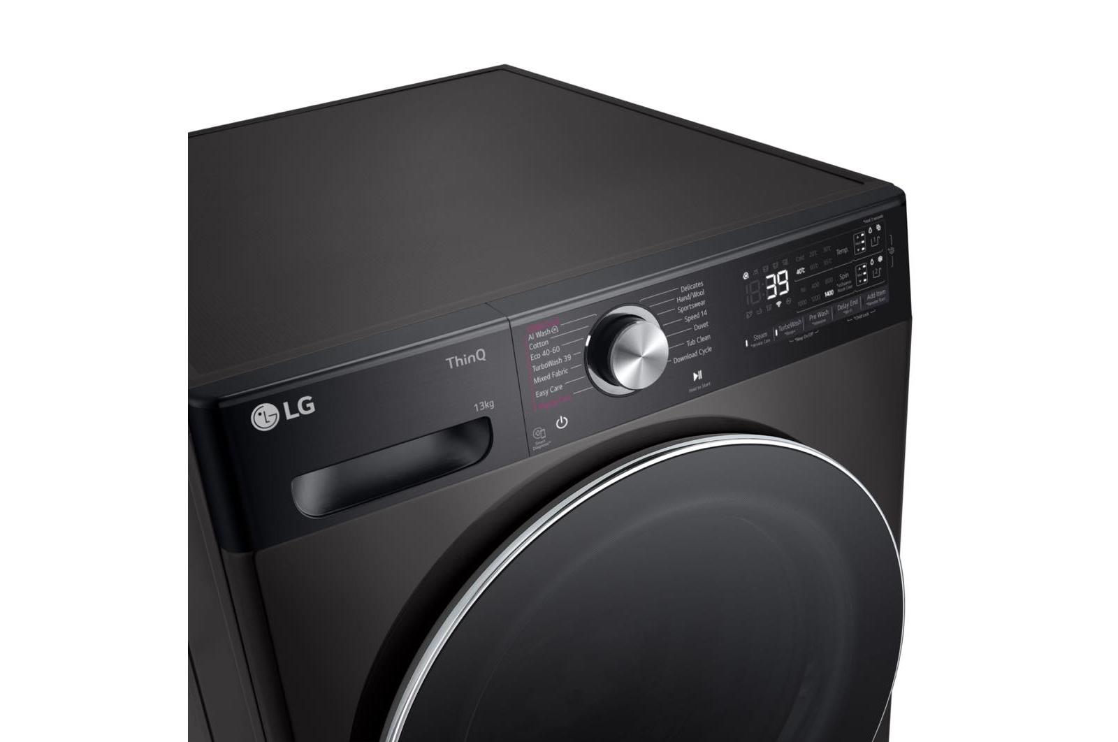LG 9kg Counter-Depth MAX™ Washing Machine, Platinum Black, F2Y709BBTN1